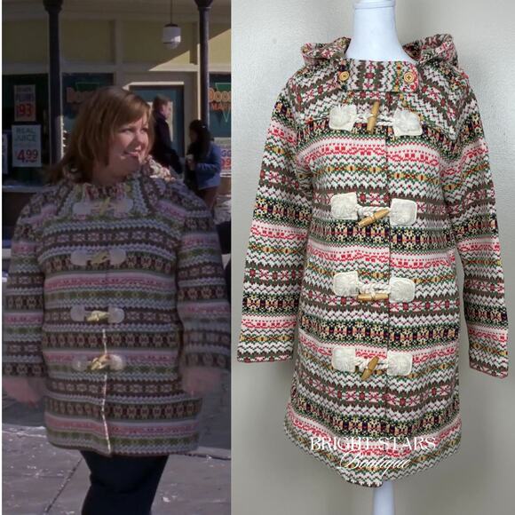 Rare Fair Isle Duffle Coat ASO Sookie Gilmore Girls Multicolor Womens Small Knit - Picture 1 of 13